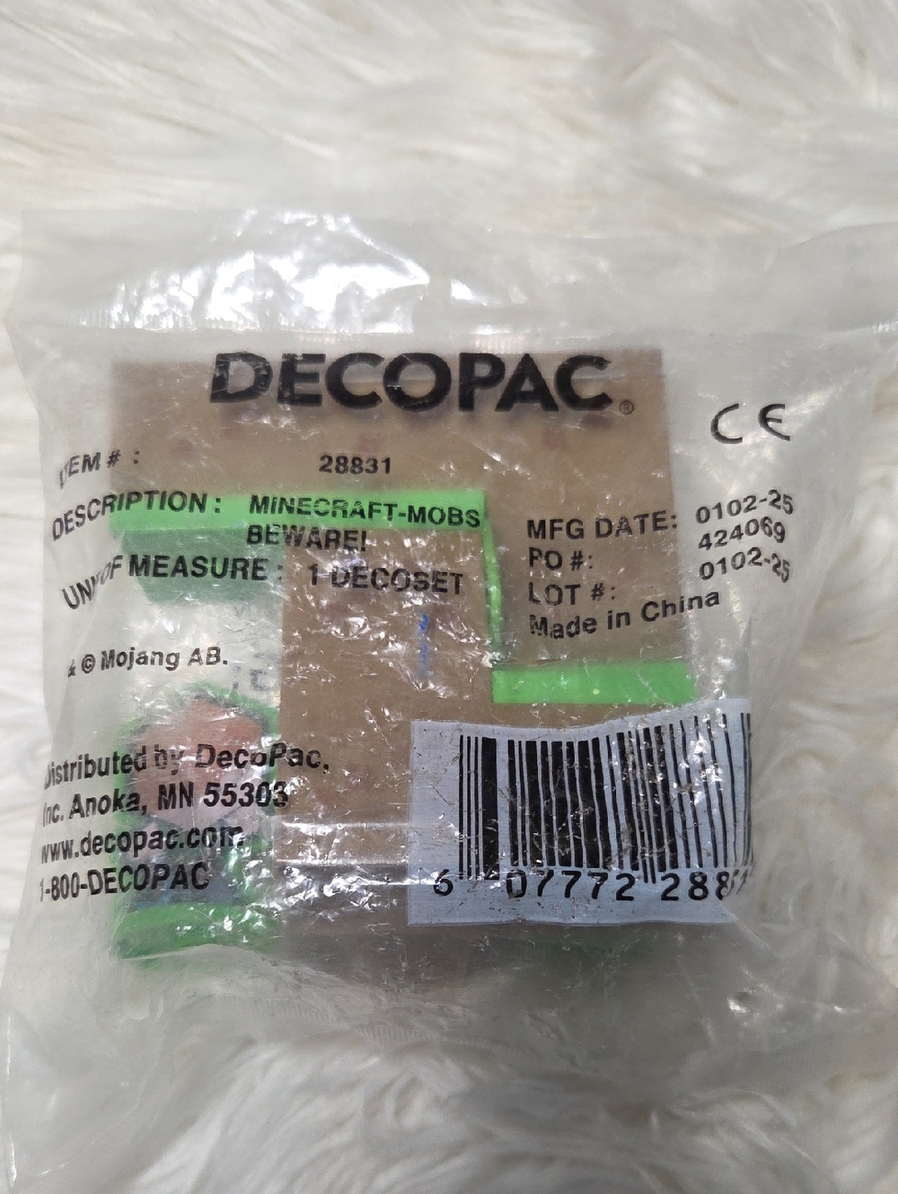 DecoPac Minecraft Mobs Beware Cake Topper - Green Accent